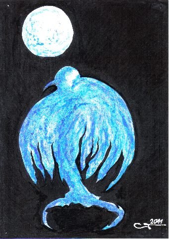 Baleine vénitienne, pastel gras, 20x30 cm